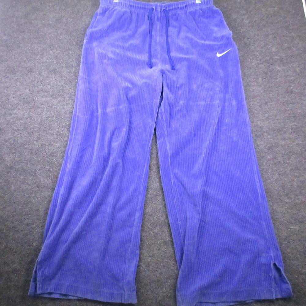 Nike Pants Mens XLT Purple Velour Wide Leg Sweatpants Elastic Waist DQ5921-430